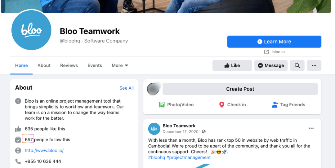 Bloo-FB wisernotify fb page