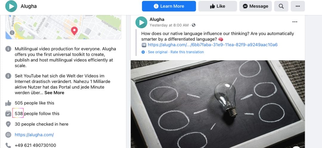 alugha-fb wisernotify fb page