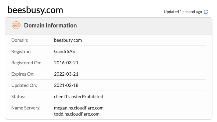 beesbusy-domain Wisernotify whois