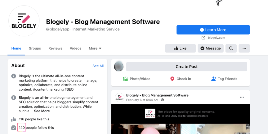 blogely-FB wisernotify fb page
