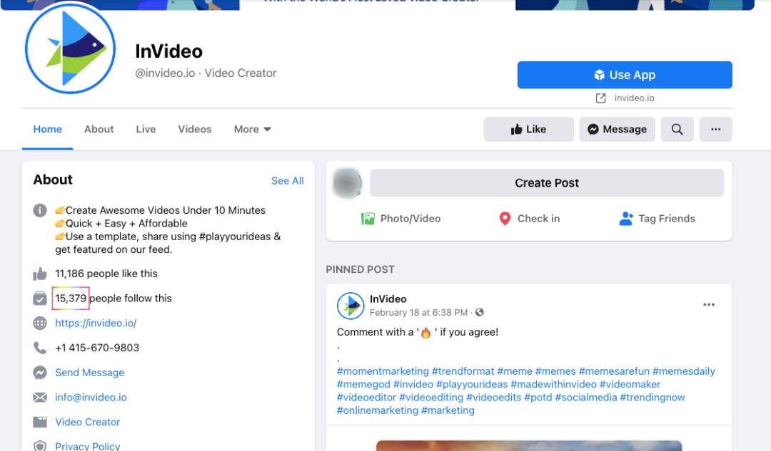 invideo-FB wisernotify fb page