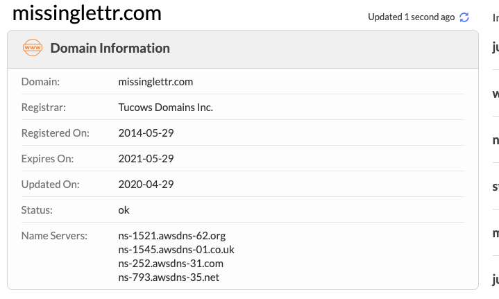 missinglettr-domain-info Wisernotify whois