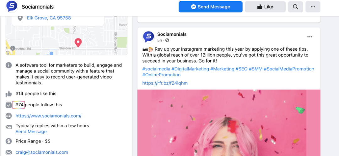 sociamonials-fb wisernotify fb page