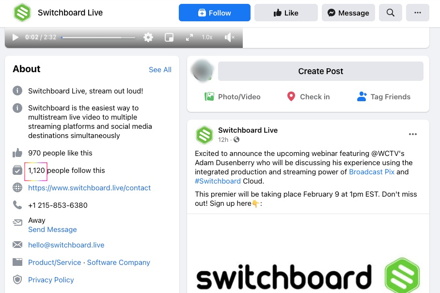 switchboard-FB wisernotify fb page