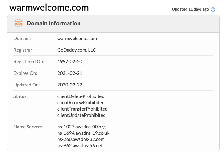 warmwelcome-domain Wisernotify whois