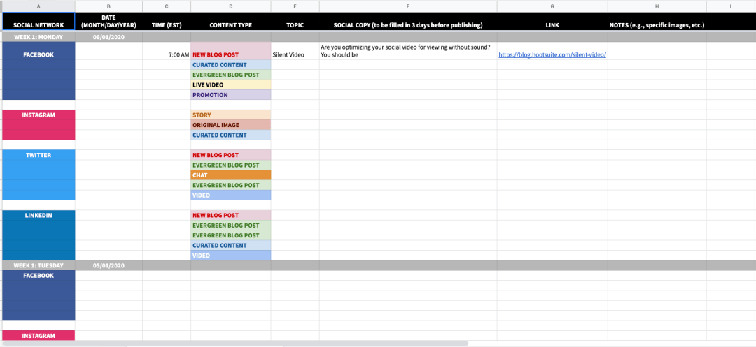 Content Calendar Template Content Calendar Template