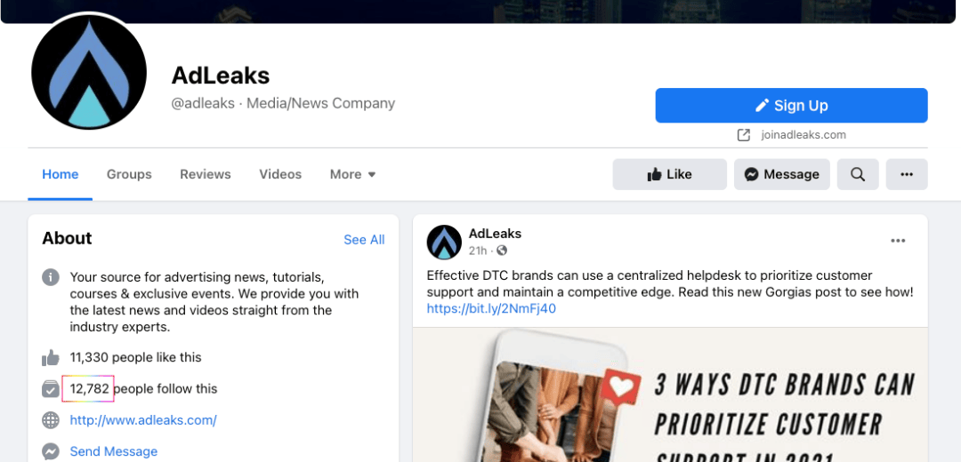 adleaks-fb wisernotify fb page