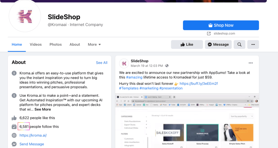 kroma-fb wisernotify fb page
