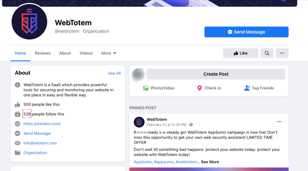 webtotem-fb wisernotify fb page