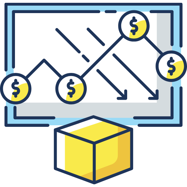 Graphic art of a sales chart Graphic art of a sales chart