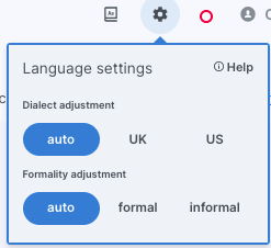 Selecting your English Preference in Instatext