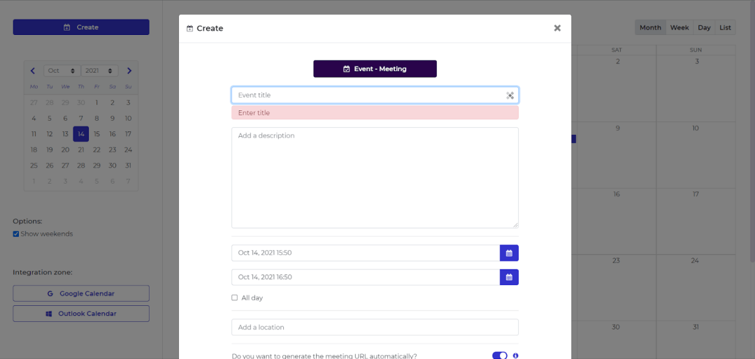 Noysi event meeting options and calendar Noysi event meeting options and calendar