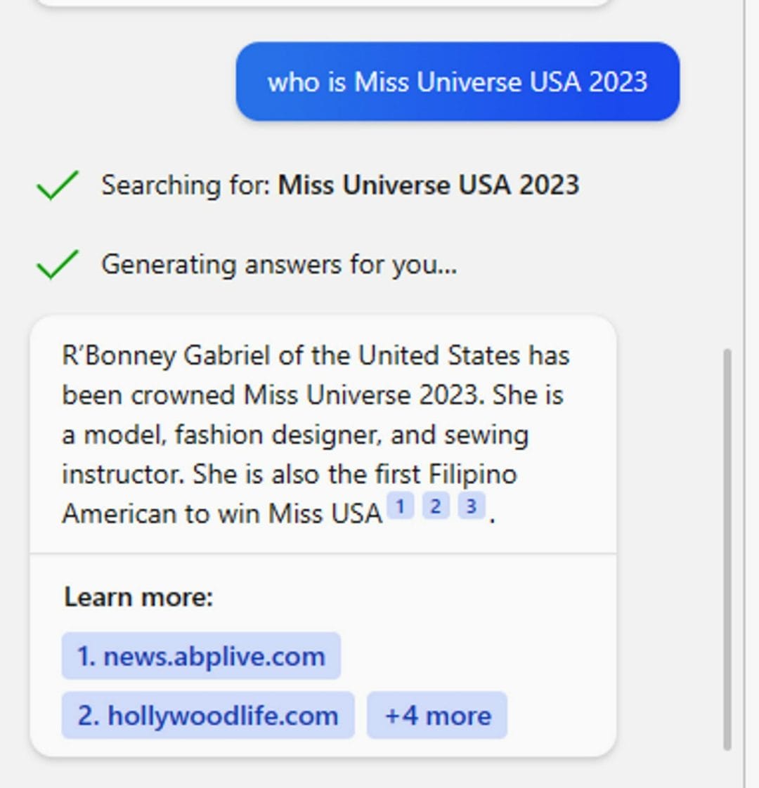 Bing Chat Result Bing Chat Result