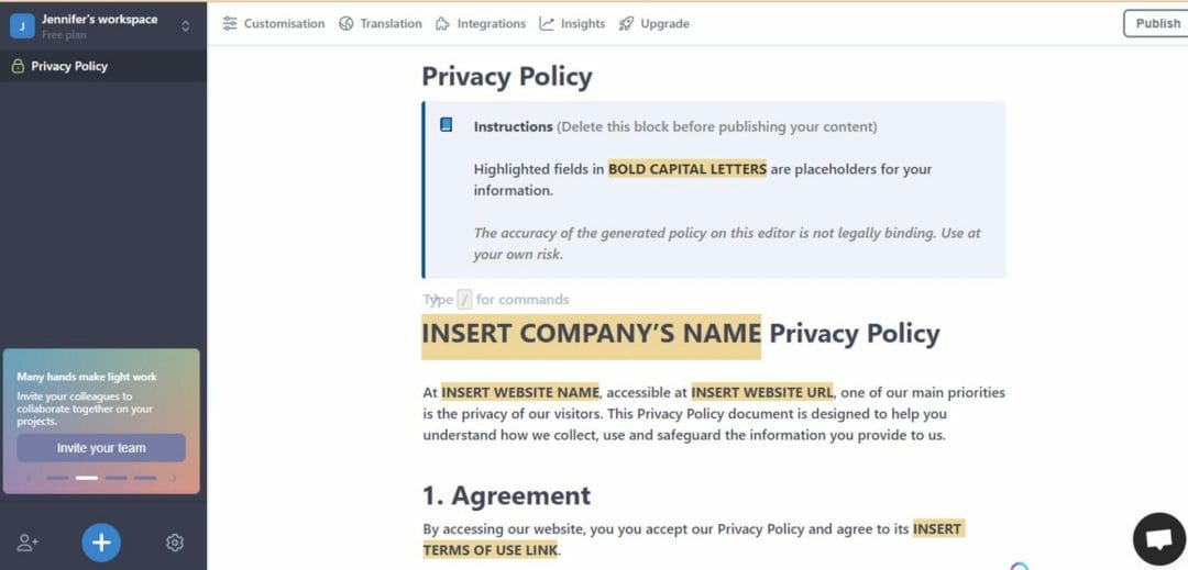 Notice Privacy Policy Template Notice Privacy Policy Template