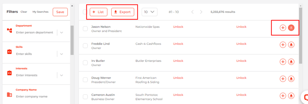 Nymblr Prospect Finder List and Export Function Nymblr Prospect Finder List and Export Function
